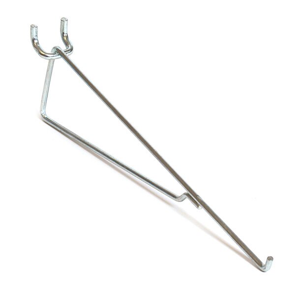 Pegboard shelf bracket 8" for 1/4" pegboard zinc