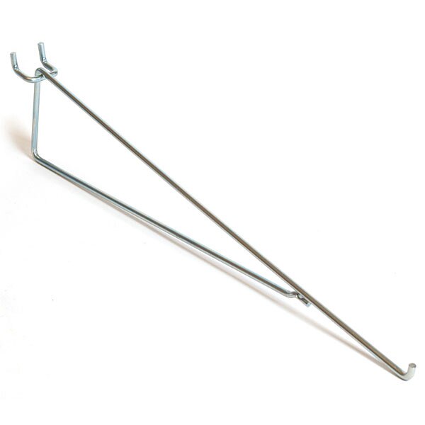 Pegboard shelf bracket 12" for 1/4" pegboard zinc