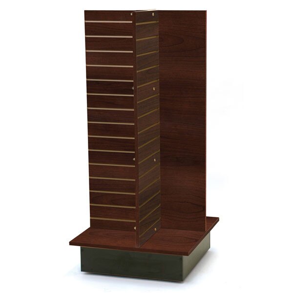 Slatwall 4-way unit 24" square x 53" high - chocolate cherry