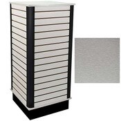 Slatwall Cube W/Base - Brushed Aluminum