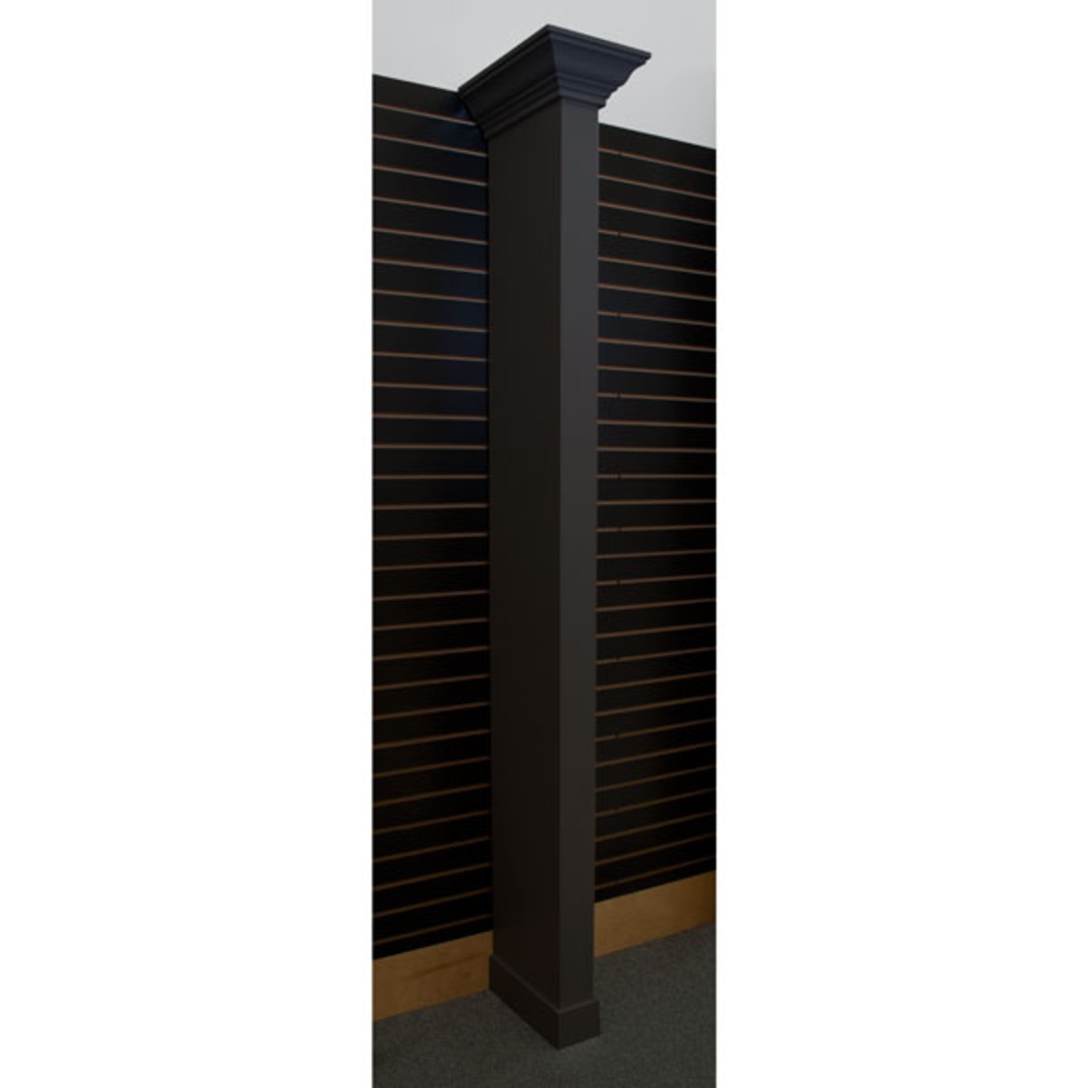 Crown molding wing wall - black with slatwall bracket