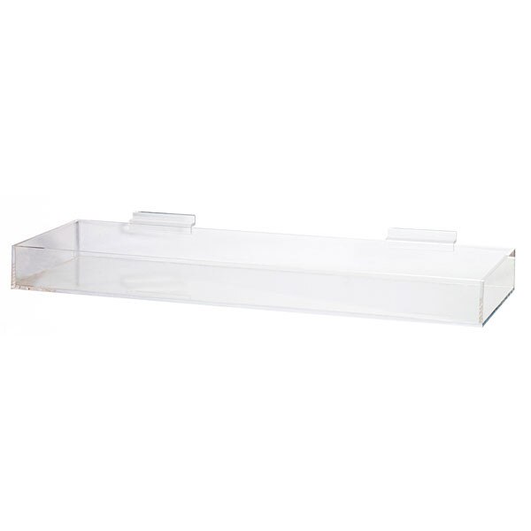 Acrylic slatwall tray 24"l x 8"w x 2.5"d