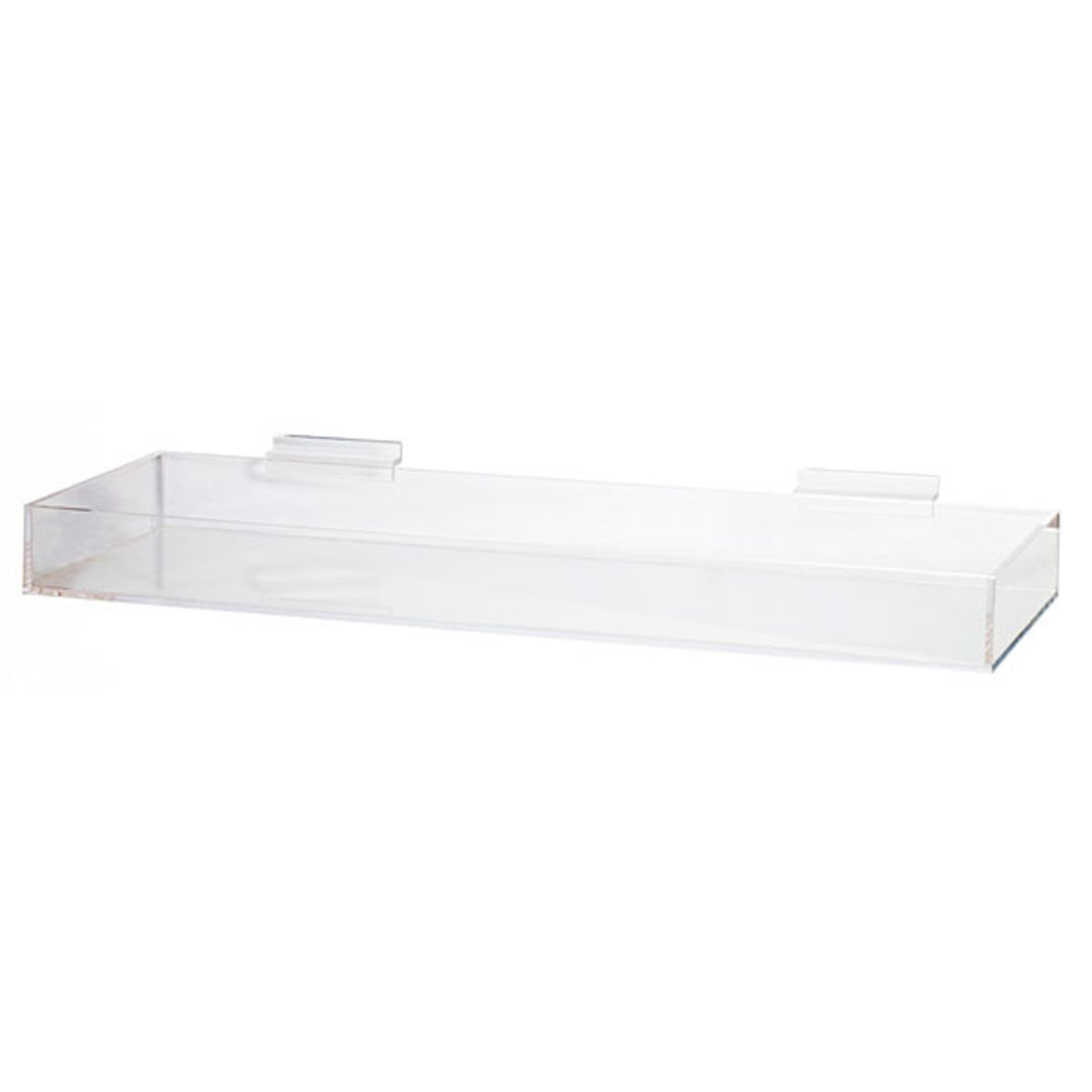 Acrylic slatwall tray 24"l x 8"w x 2.5"d