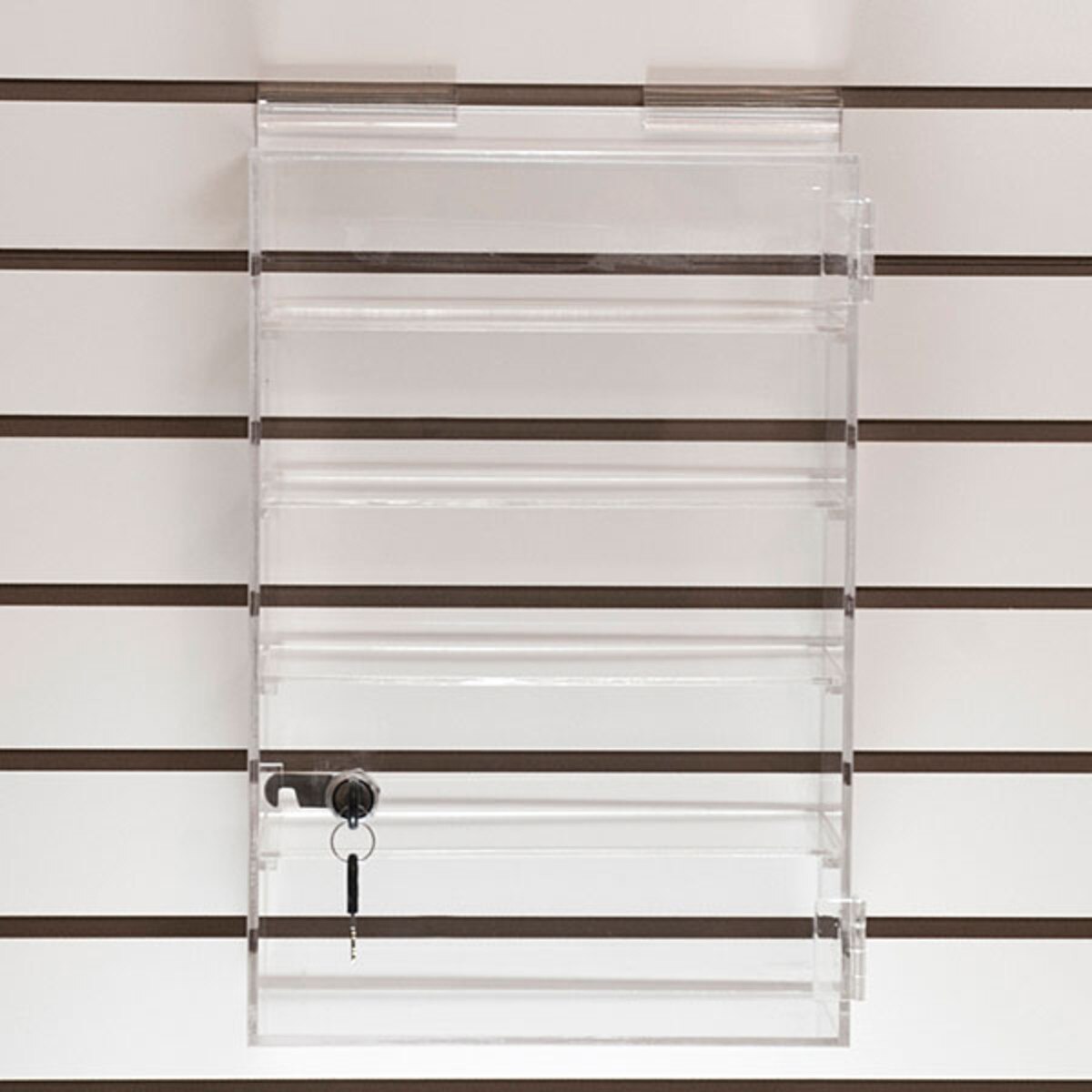Acrylic slatwall showcase - 10"w x 15"h x 5"d