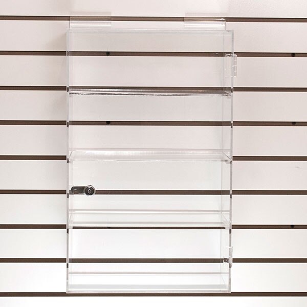 Acrylic slatwall showcase - 13"w x 21"h x 7.5"d