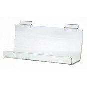 Acrylic slatwall J-rack - 12"l x 3"d with 1" lip