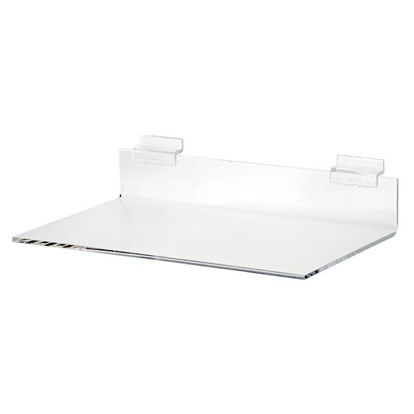 Acrylic slatwall shelf - 8"d x 12"w x 3/16" thick