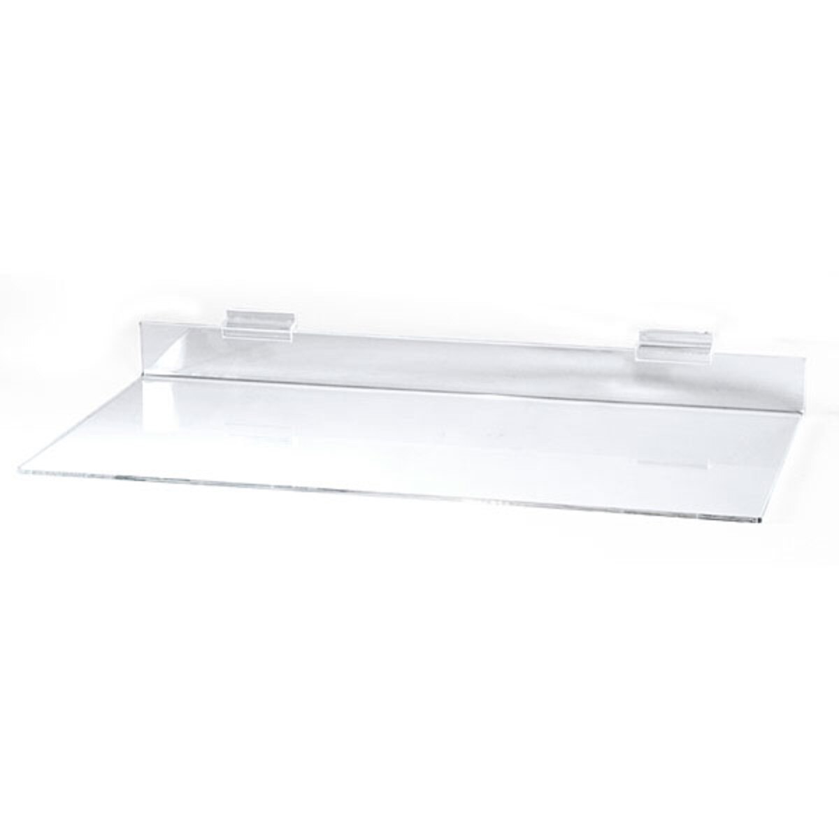 Acrylic slatwall shelf - 12"d x 24"l x 3/16" thick