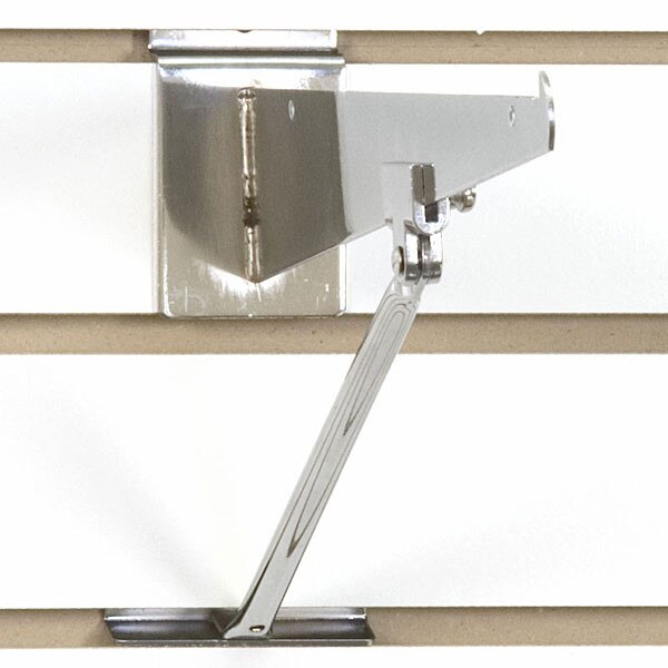 Slatwall bracket support-chrome for 10 -12 inch brackets