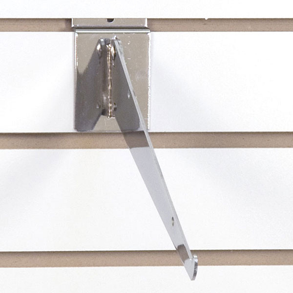 Adjustable slatwall shelf bracket 10 inch-chrome