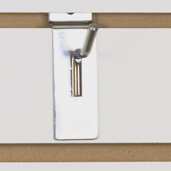 Slatwall hook 1" long - 1/4" wire chrome