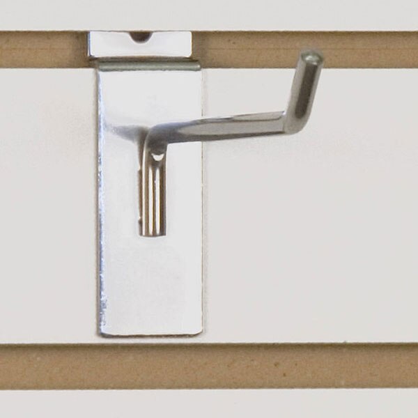 Slatwall hook 6" long 1/4" wire chrome