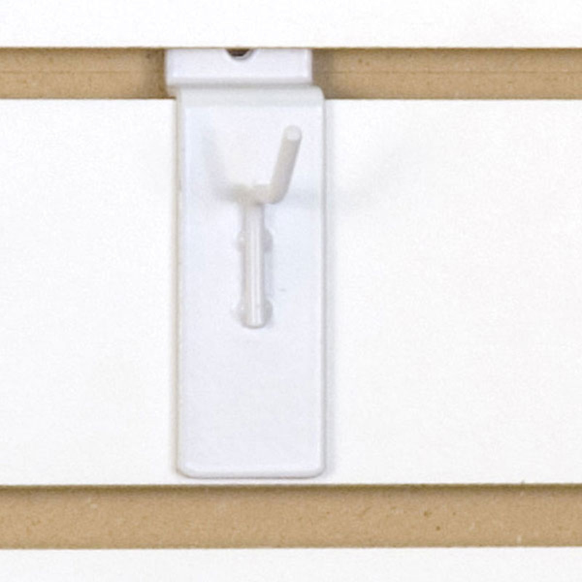Slatwall hook 1" long 1/8" dia. wire - white