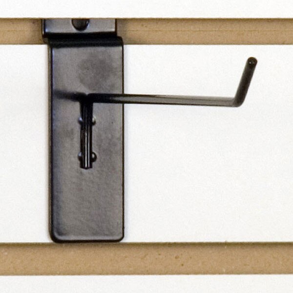 Slatwall hook 8" long 1/8" dia. wire black