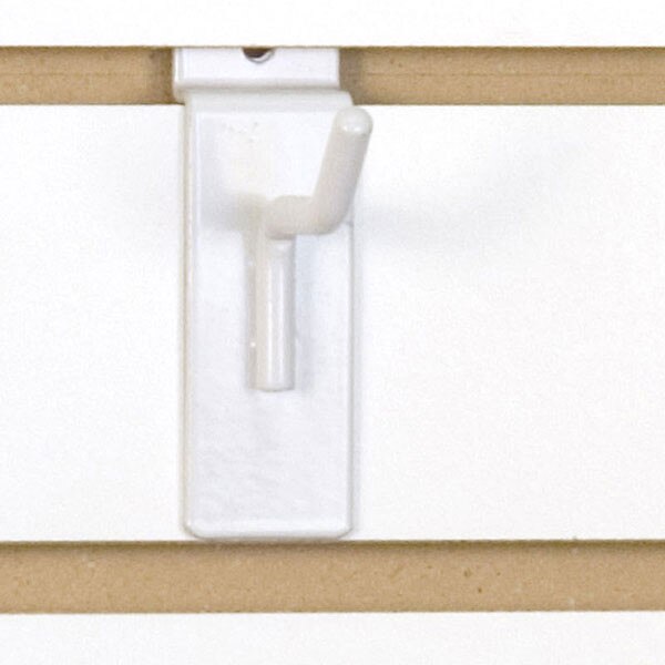 Slatwall hook 2" long - 1/4" wire - white