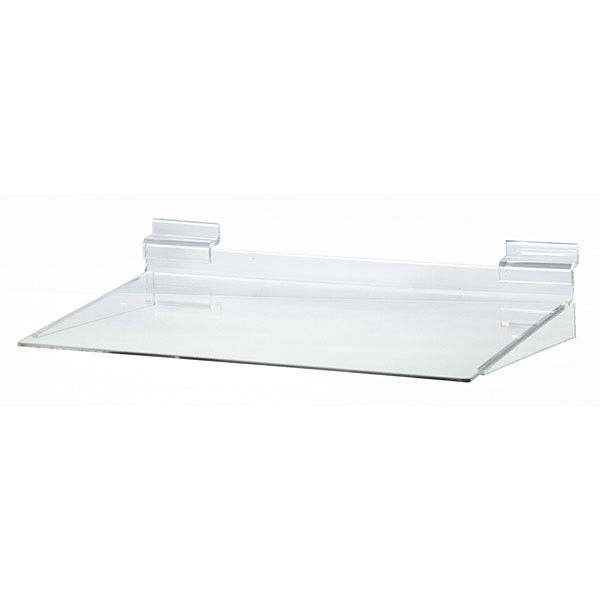 Acrylic slatwall shelf - 12"w x 8"d molded