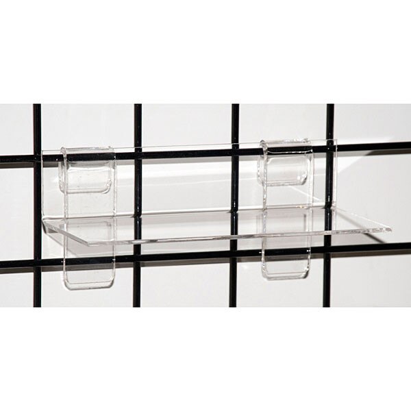 Acrylic grid shelf 9"w x 4"d x 1/8" - clear