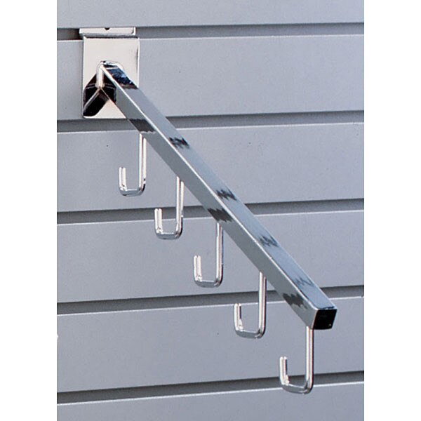 Slatwall 5-hook waterfall– chrome