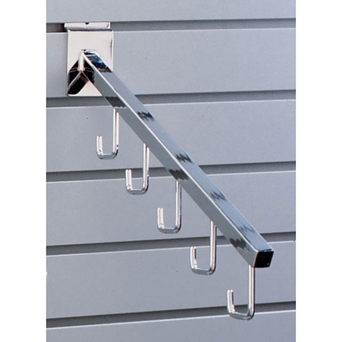 Slatwall 5-hook waterfall– chrome