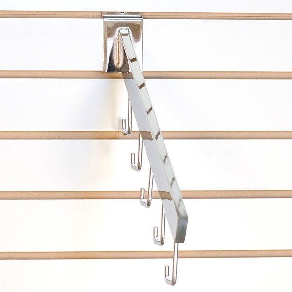 Slatwall waterfall 5hook rectangular tube chrome