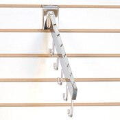 Slatwall waterfall 5-hook rectangular tube - chrome