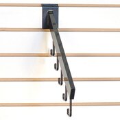 Slatwall waterfall 5-hook rectangular tube - black