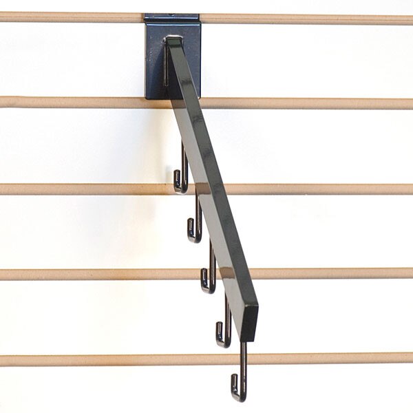 Slatwall waterfall 5-hook rectangular tube - black