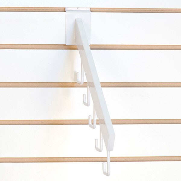 Slatwall waterfall 5-hook rectangular tube - white