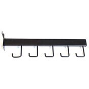 Slatwall Faceout Rectangular Tube 5-hook Straight Black