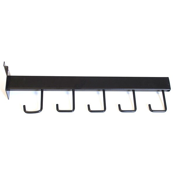 Slatwall Faceout Rectangular Tube 5-hook Straight Black