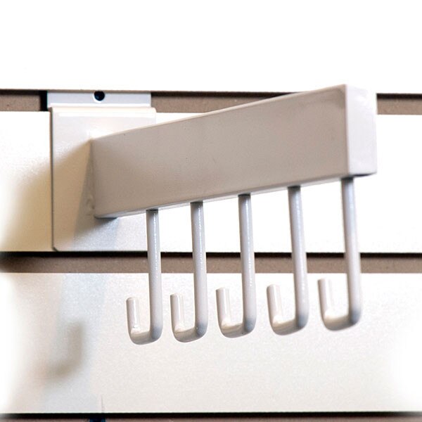 Slatwall Faceout RectangularTube 5-hook Straight White