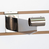 Slatwall hangrail bracket- 12" for 1-1/16" round tubing - chrome