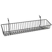 Wire Basket 23w x 4d x 3h - Black fits slatwall grid pegboard