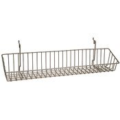 Wire Basket 23w x 4d x 3h - Powder Coated Chrome fits slatwall grid pegboard