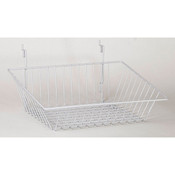 Sloping basket 15"w x 12"d x 5"h back x 3"h front Universal fit white