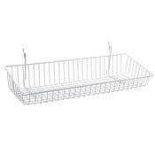 Sloping basket 24"w x 8"d x 4"h back x 2"h front Universal fit white