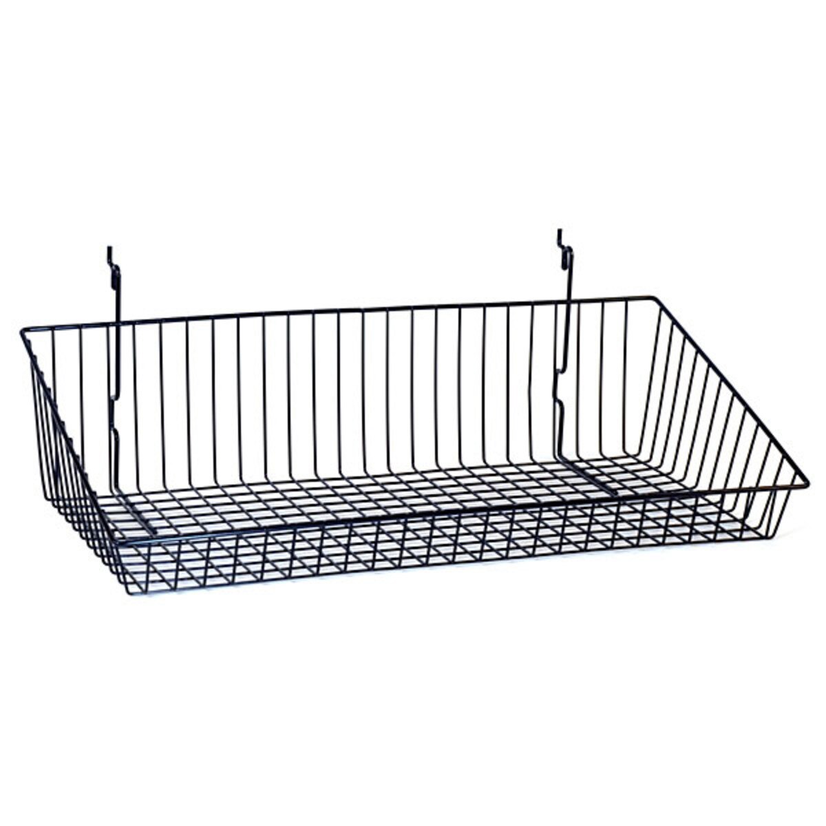 Sloping basket 24"w x 12"d x 6"h back x 2"h front Universal fit black