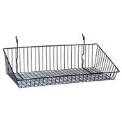 Sloping basket 24"w x 12"d x 6"h back x 2"h front Universal fit black