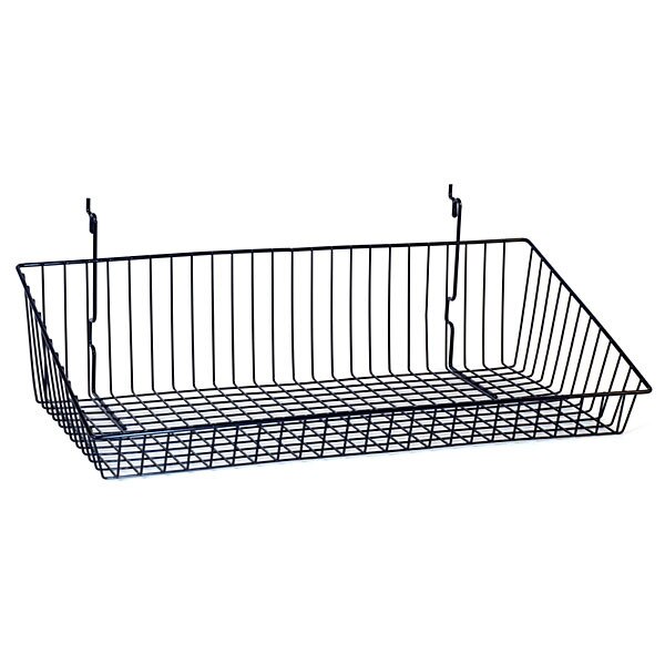 Sloping basket 24"w x 12"d x 6"h back x 2"h front Universal fit black