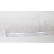 Sloping basket 24"w x 12"d x 6"h back x 2"h front Universal fit white