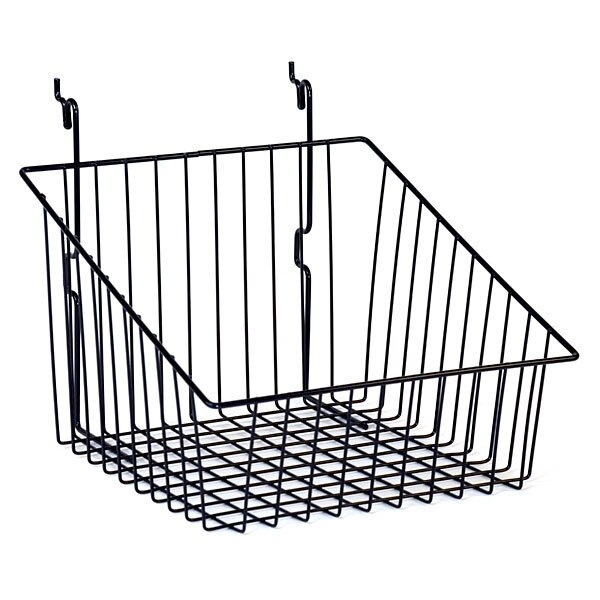 Sloping basket 12"w x 12"d x 8"h back x 4"h front Universal fit black
