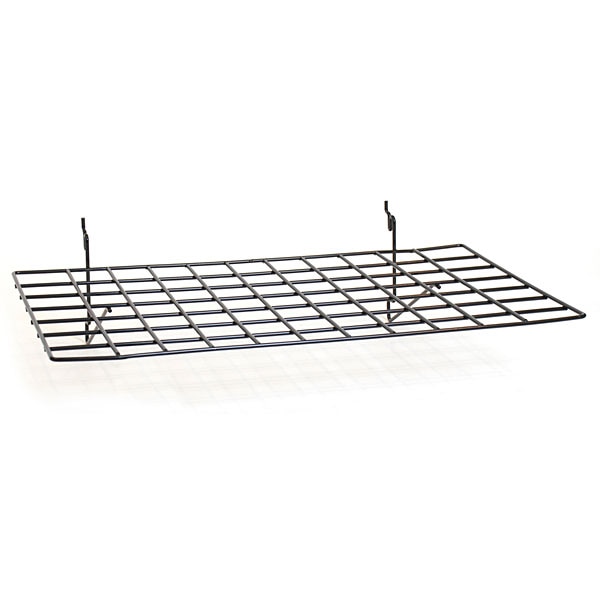 Pack of 10 New Black Flat shelf 23-1/2"w x 12"d fits slatwall/ grid/pegboard 