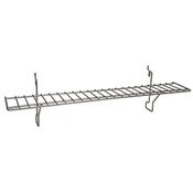 Wire Shelf 23w x 4d - Powder Coated Chrome fits slatwall grid pegboard