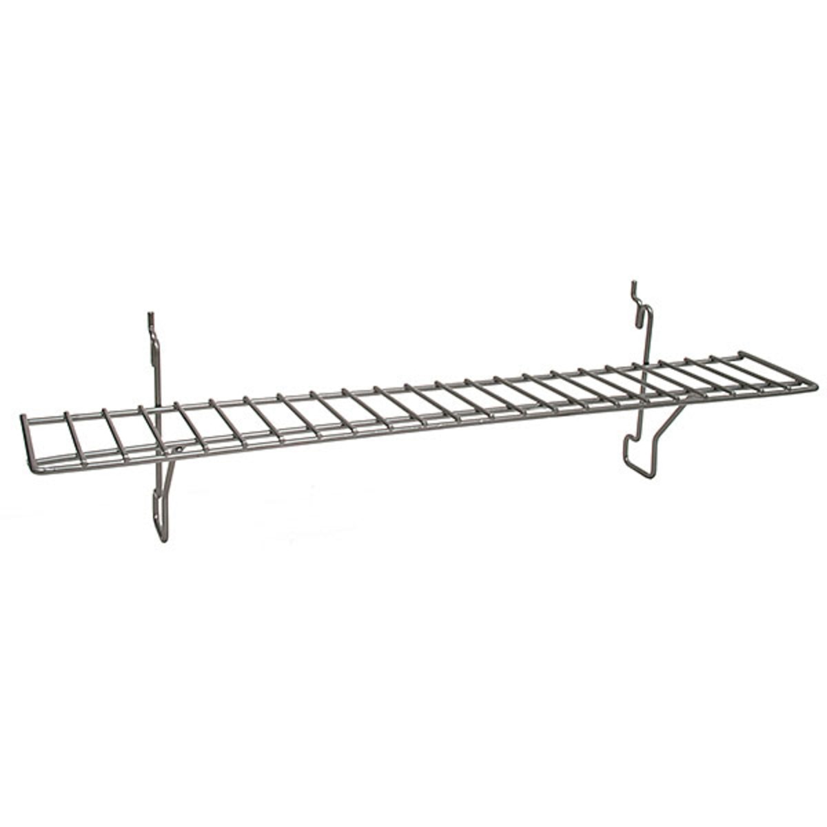 Wire Shelf 23w x 4d - Powder Coated Chrome fits slatwall grid pegboard