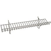 Wire Slanted Shelf 23w x 4d - Powder Coated Chrome fits slatwall grid pegboard