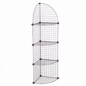 Mini grid corner unit 4 shelf - black
