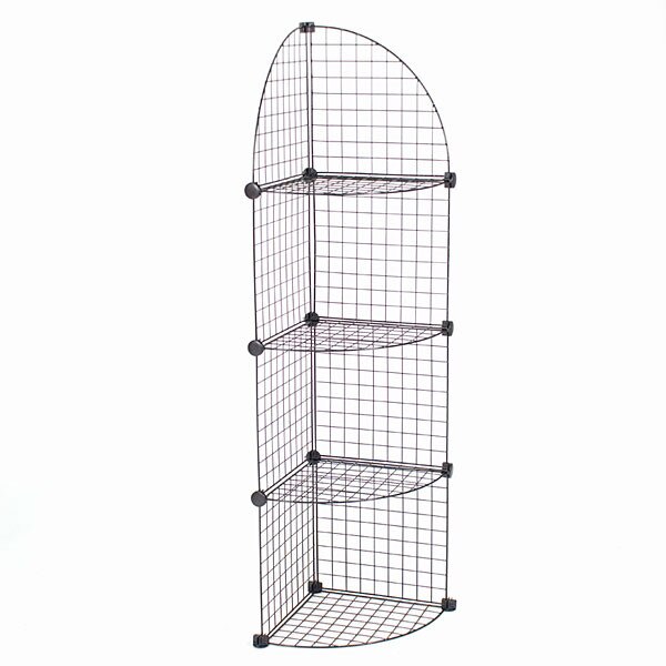 Mini grid corner unit 4 shelf - black