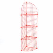 Mini grid corner unit 4 shelf - red