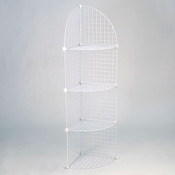 Mini grid corner unit 4 shelf - white