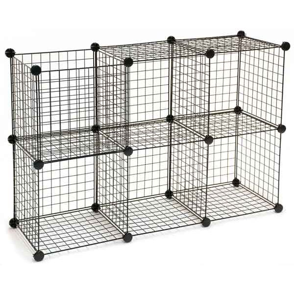 Mini Grid Unit 6 Shelf - Black